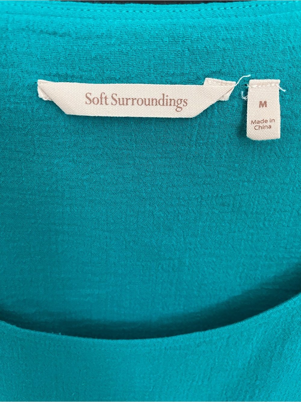Soft Surroundings Teal Scoop Neck Tunic Top - Picture 3 of 3